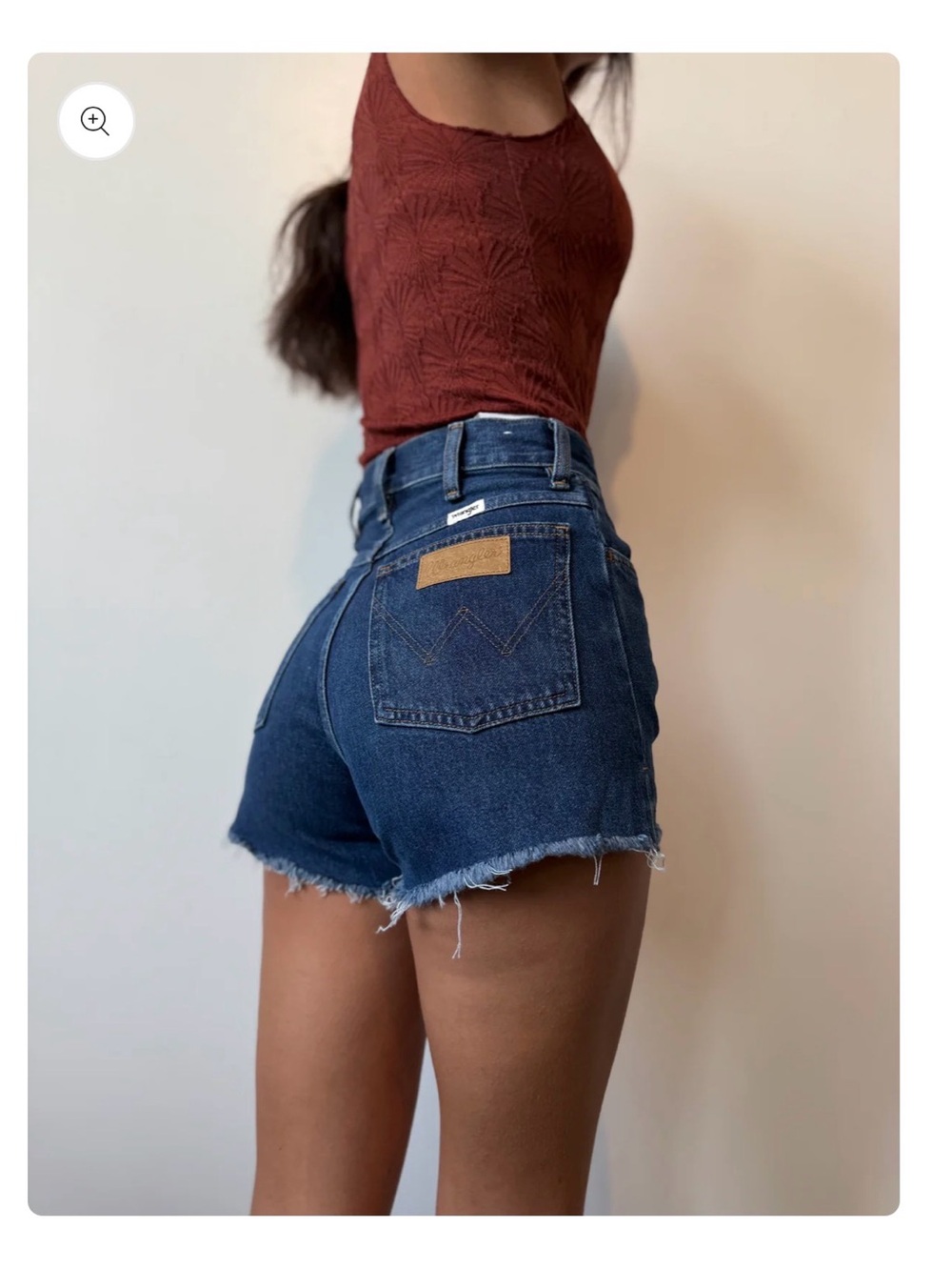Wrangler Festival High-Rise Dark Blue Denim Shorts - Blue 27